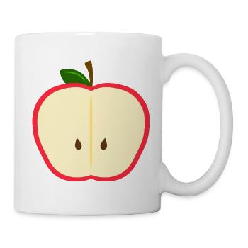 Halb-Apfel-Scheibe Cartoon - Tasse - Weiß - Rechts