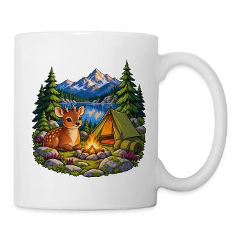 Pudu am Bergsee-Zeltlager - Tasse - Weiß - Rechts