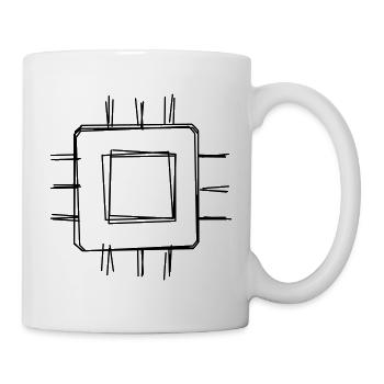 Prozessor handgezeichnet - Tasse - Weiß - Rechts