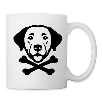 Hundekopf Knochen Logo - Tasse - Weiß - Rechts