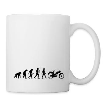Mofa mv 50 lustiges Evolution Shirt Oldtimer - Tasse - Weiß - Rechts
