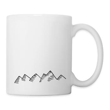 Berge Zeichnung - Tasse - Weiß - Rechts