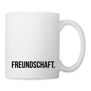 Freundschaft Wort Schwarz weiß Geschenk Idee - Tasse - Weiß - Rechts