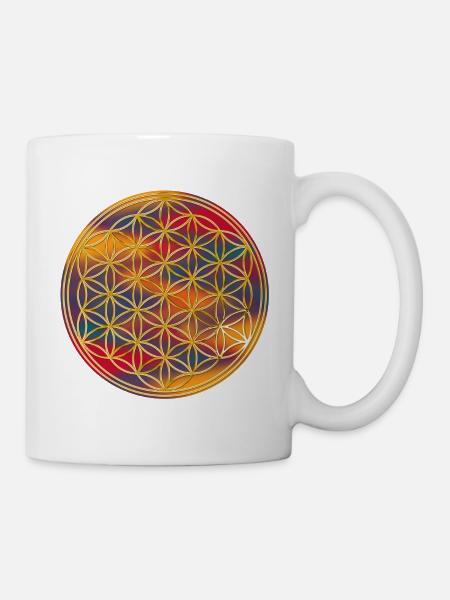 Fleur de vie | Fleur de vie | Or coloré 2 - Mug blanc - blanc