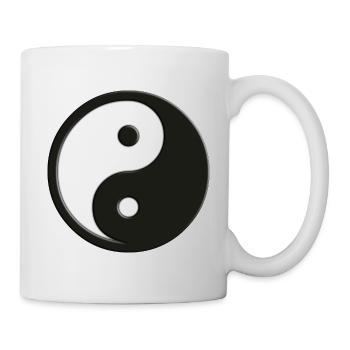 Yin et Yang symbole | noir et blanc - Mug blanc - blanc - Droite