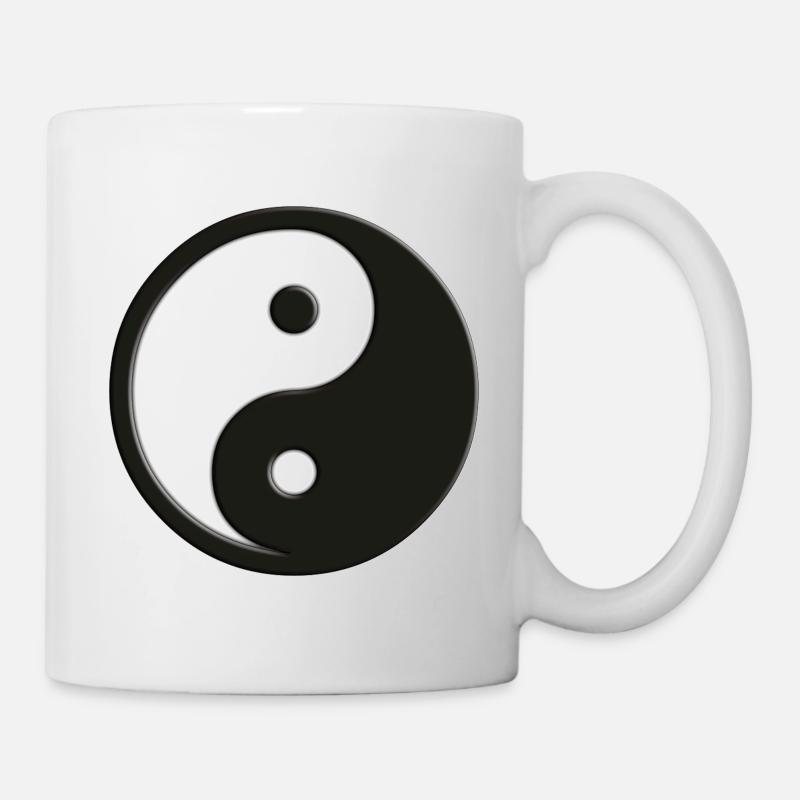Yin & Yang Symbol | schwarz weiß - Tasse - Weiß