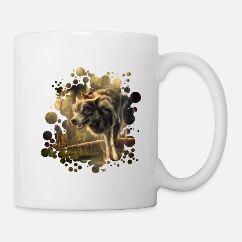 Freunde Wolf Eichhörnchen - Tasse - Weiß