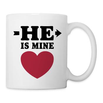 He is Mine I love you Boyfriend Freund liebe dich - Tasse - Weiß - Rechts