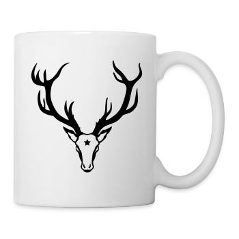 Hirsch Geweih Stern Stag Night Deer 1c - Tasse - Weiß - Rechts