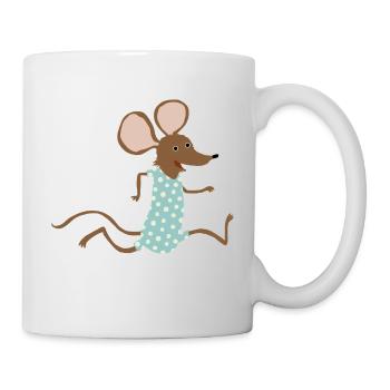 Maus geht baden - Tasse - Weiß - Rechts