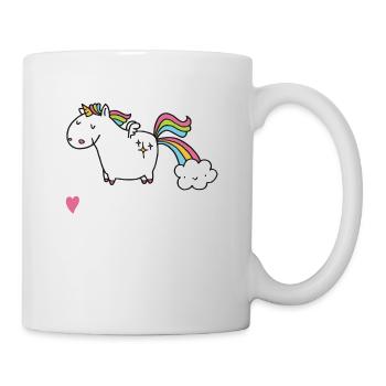 Einhorn Tank Top Damen - Küss mich am Regenbogen - Tasse - Weiß - Rechts