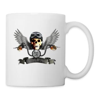 biker_skull_c - Tasse - Weiß - Rechts