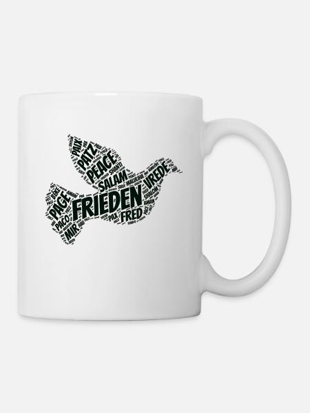 Frieden Taube Peace Pace Mir - Tasse - Weiß