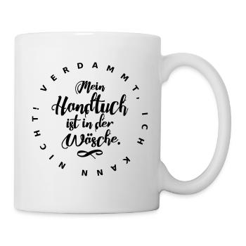 Handtuch in der Wäsche - 1-farbig - Tasse - Weiß - Rechts