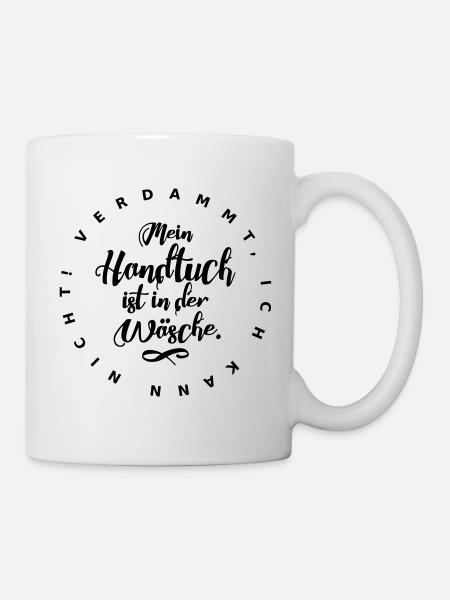 Handtuch in der Wäsche - 1-farbig - Tasse - Weiß