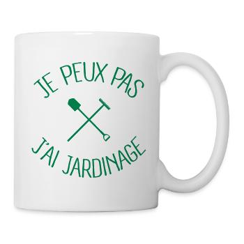 Je peux pas j'ai jardinage - Mug blanc - blanc - Droite