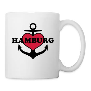Anker Herz Hamburg Maritimes Motiv - Tasse - Weiß - Rechts