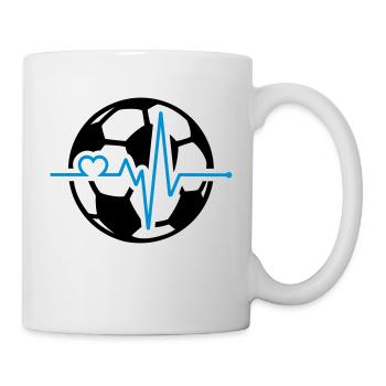 Ich Liebe Fußball Puls Fußball Fußballmannschaft - Tasse - Weiß - Rechts