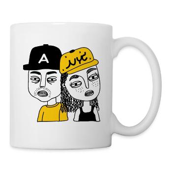 garçon et fille - Mug blanc - blanc - Droite