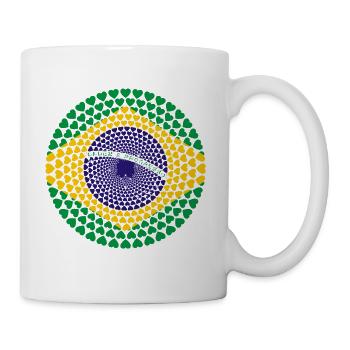 Brésil Brasil Mandala de coeur - Mug blanc - blanc - Droite