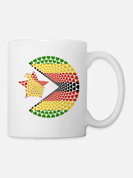 Zimbabwe Zimbabwe Great Zimbabwe Love HEART Mandala - Mug - white