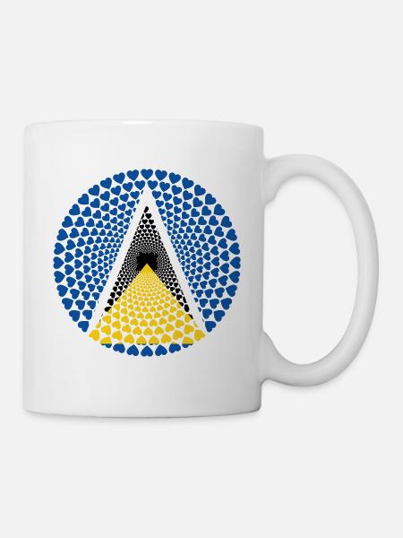 Saint Lucia Saint Lucia Love HEART Mandala - Mug - white