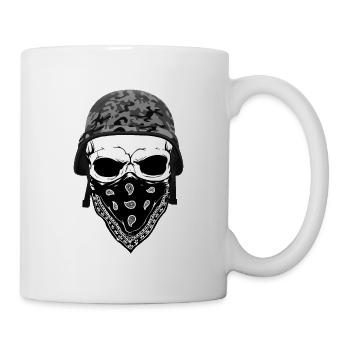 Totenkopf | Skull | Camouflage | Helm - Tasse - Weiß - Rechts