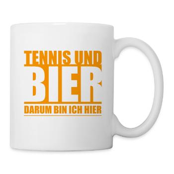 Tennis und Bier - Tasse - Weiß - Rechts