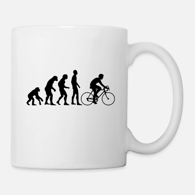 Human Evolution Rennrad - Tasse - Weiß