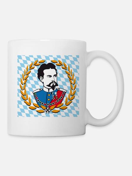 Koenig Ludwig / diamond pattern for Buttons - Mug - white