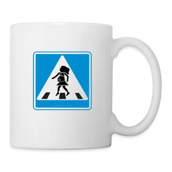 Verkehrszeichendesign: Schwangerschaftsmitteilung - Tasse - Weiß - Rechts