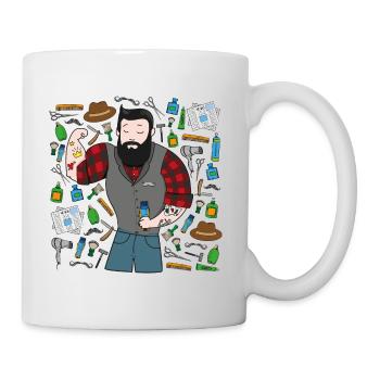 Hipster Barber - Mug blanc - blanc - Droite