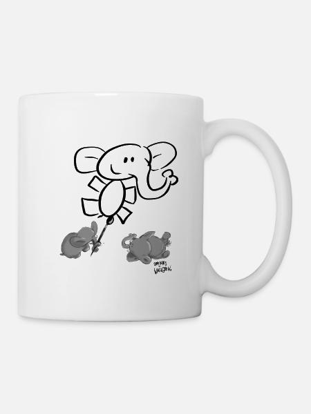When elephants paints elephants light - Mug - white