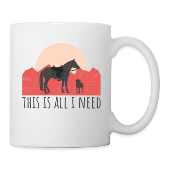 Hund und Pferd - Westernreiter - Tasse - Weiß - Rechts