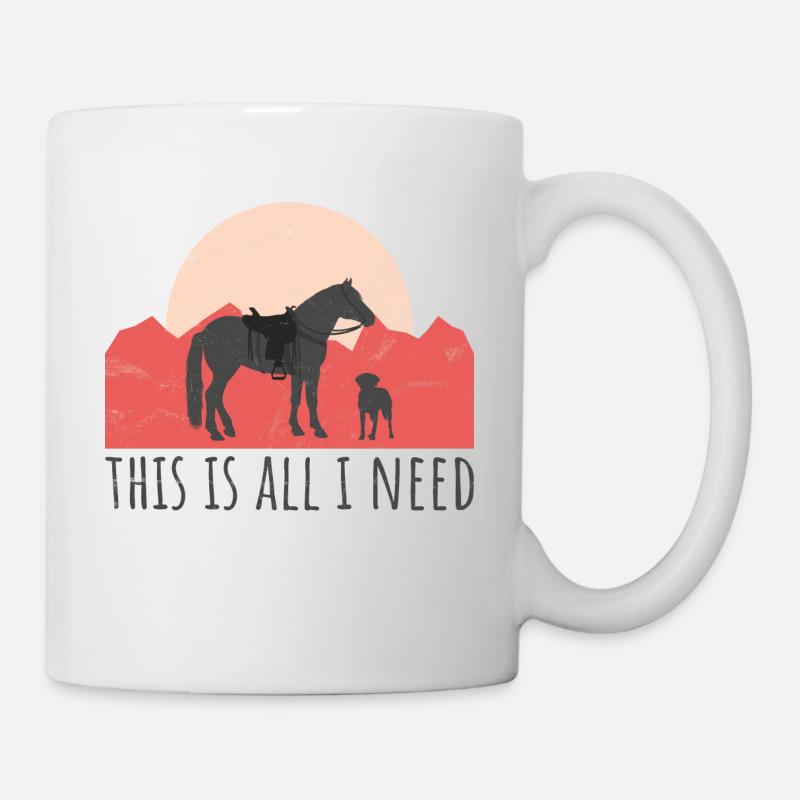 Hund und Pferd - Westernreiter - Tasse - Weiß