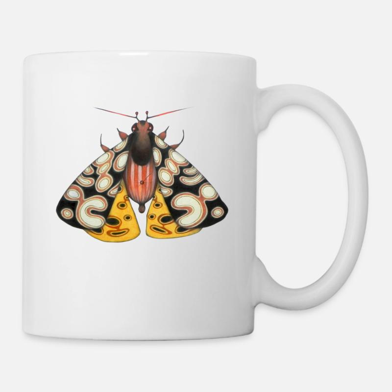 Moth noir et jaune - Mug blanc - blanc