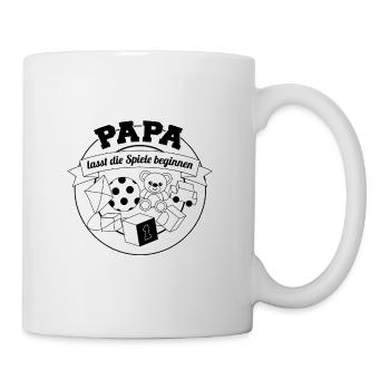bester Papa - Lasst die Spiele beginnen- - Tasse - Weiß - Rechts