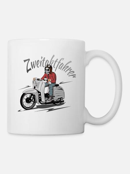 Simson Schwalbe Zweitaktfahrer - Tasse - Weiß