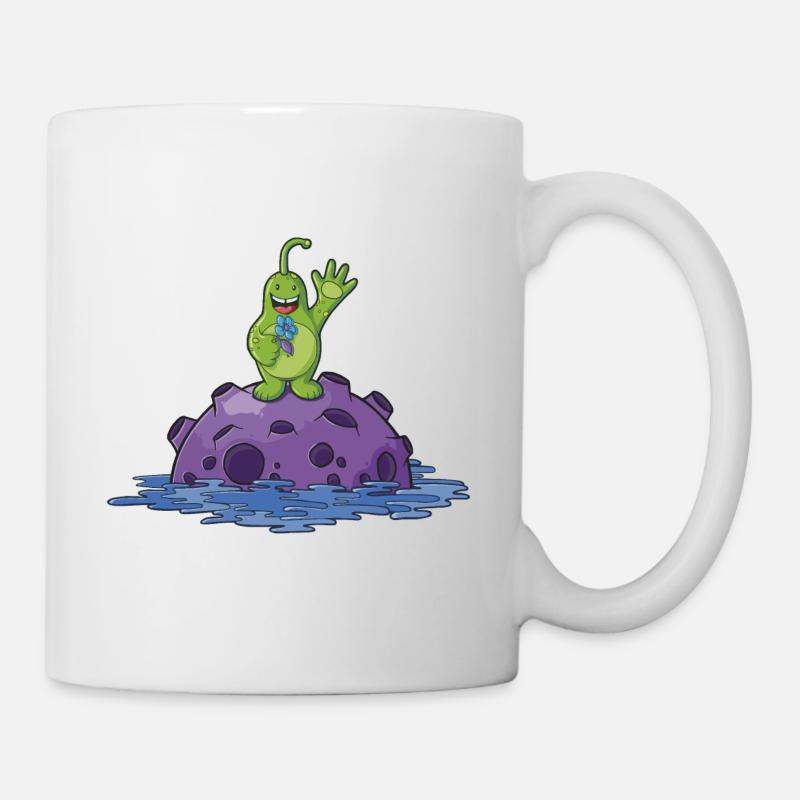 Alien bande dessinée douce - Mug blanc - blanc