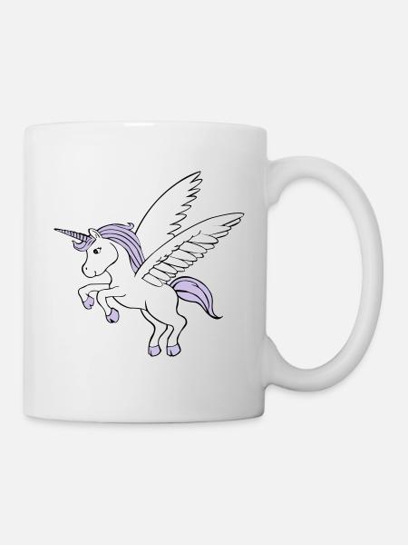 Licorne avec des ailes - Mug blanc - blanc