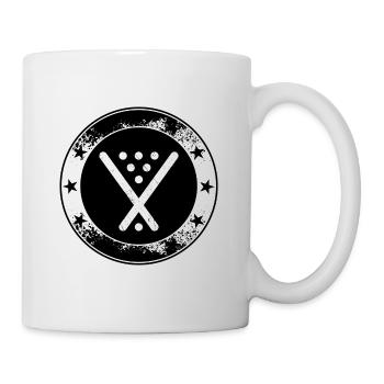 Poolbillard Emblem - Symbol Billard Queue Snooker - Tasse - Weiß - Rechts