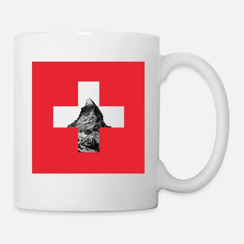 Suisse Cervin Drapeau - Mug blanc - blanc