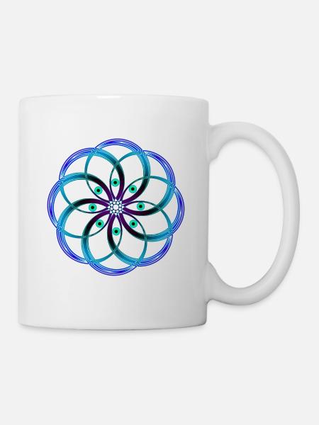 Sacred geometric spiral eyes - Mug - white