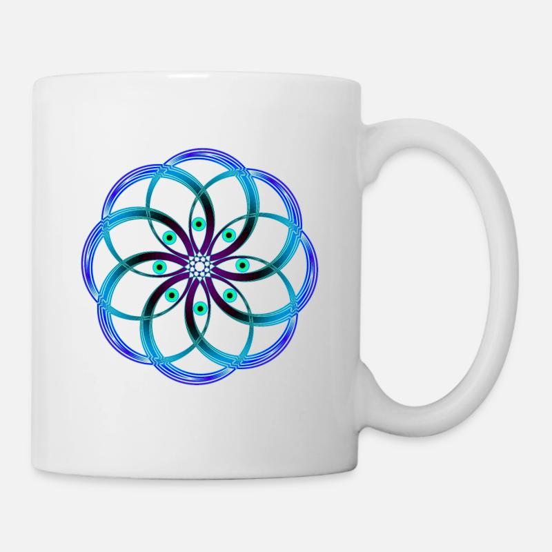 Sacred geometric spiral eyes - Mug - white