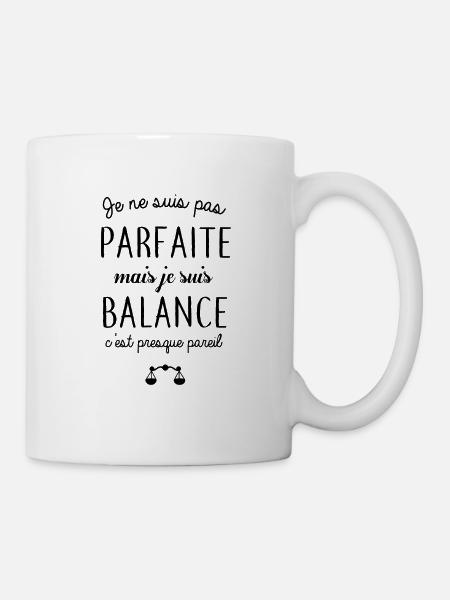 Je ne suis pas parfaite mais je suis balance - Mug blanc - blanc