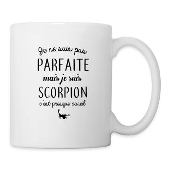 Je ne suis pas parfaite mais je suis scorpion - Mug blanc - blanc - Droite