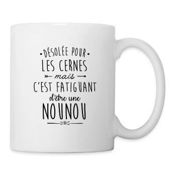 C'est fatiguant d'être une nounou - Mug blanc - blanc - Droite