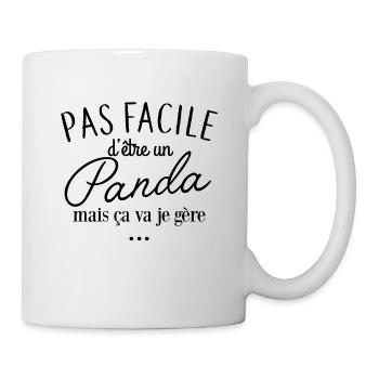 Pas facile / panda - Mug blanc - blanc - Droite