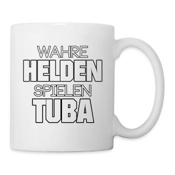 TUBA WAHRE HELDEN SPIELEN TUBA MÄNNER HERREN - Tasse - Weiß - Rechts