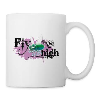 shirt motif fly party fly high purple - Mug - white - Right